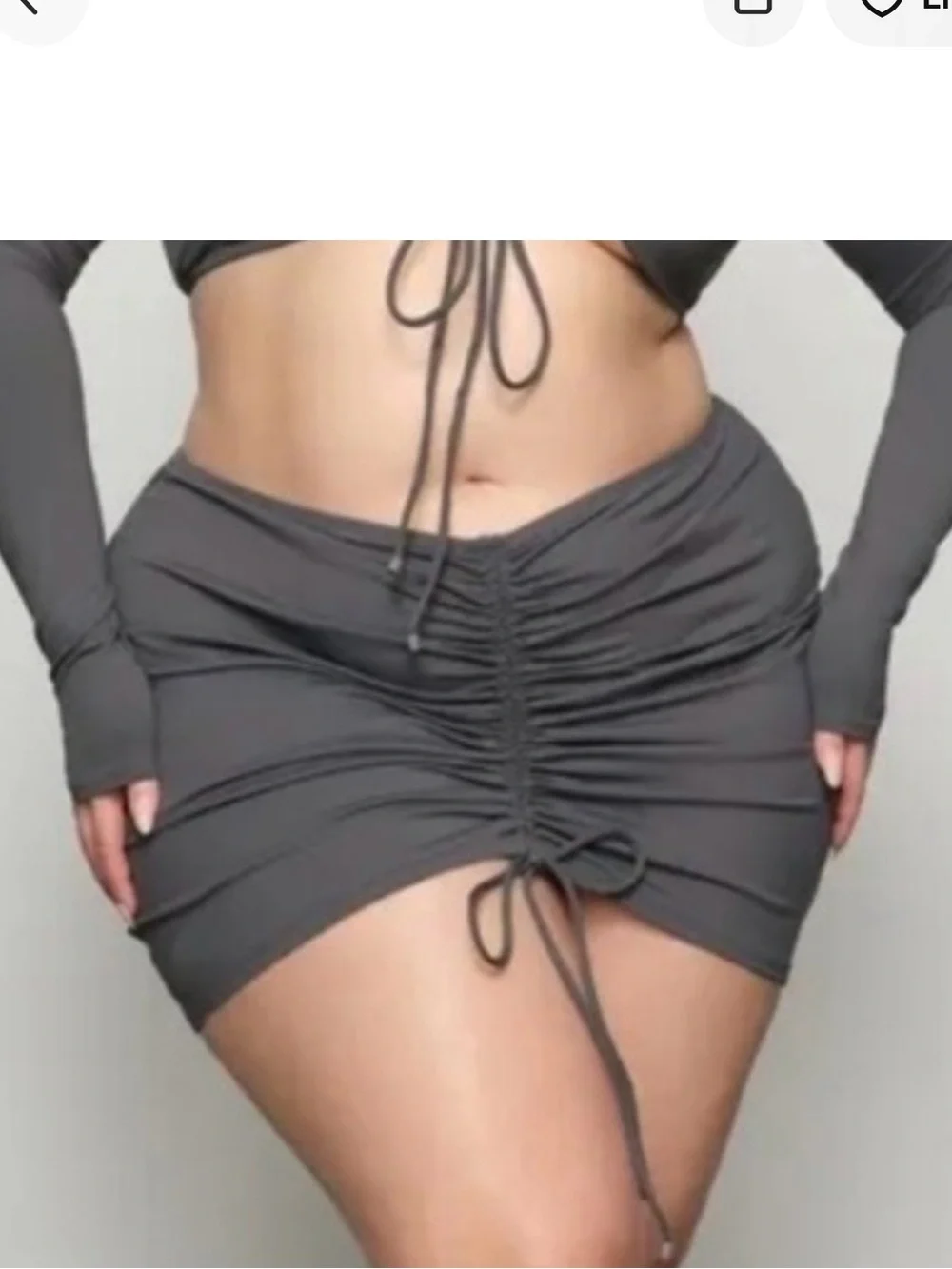 SKIMS Ruched Swim Mini Skirt - Black